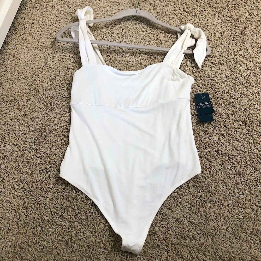 White Tie Shoulder Tank Bodysuit